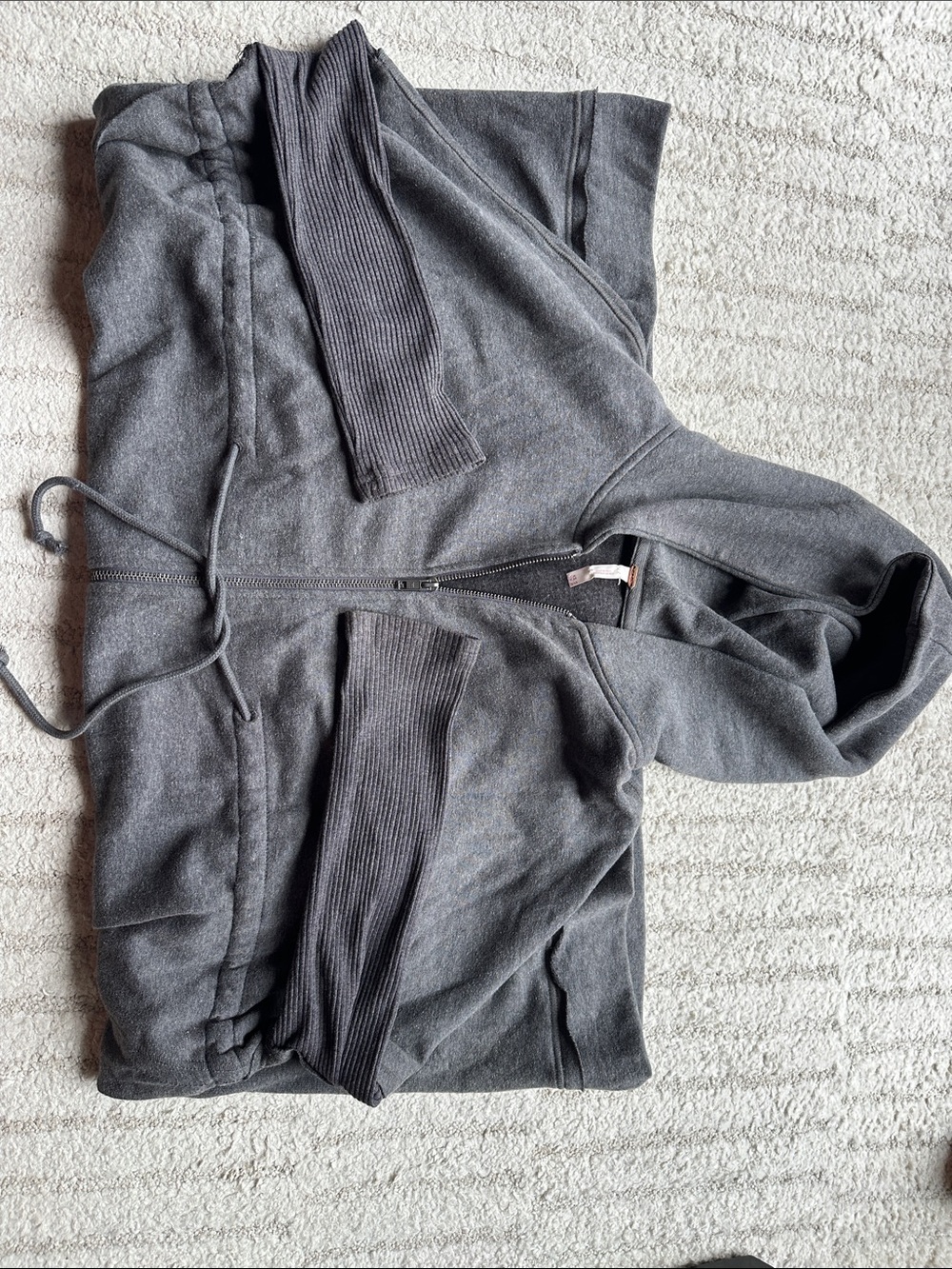 Free People Hooded Zip Utility Jacket in Charcoal - Picture 4 of 4